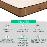 Cama Box Baú Casal E Colchão Madrid Molas V-store Bege - 2