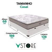 Cama Box Baú Casal Branco E Colchão Four Season Molas Vstore - 3