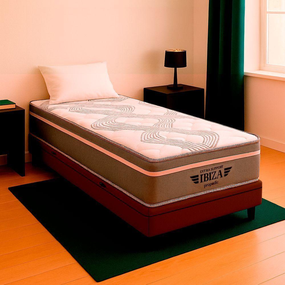 Cama Box Solteirão E Colchão Ibiza Molas Ensacadas V-store Marrom - 1