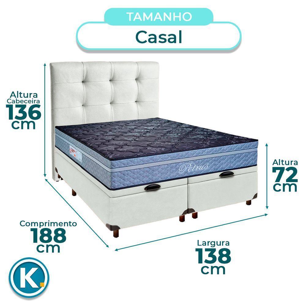 Kit Cama Box Bau + Cabeceira + Colchão Casal Molas Ensacadas - Petrus - Paropas - 3