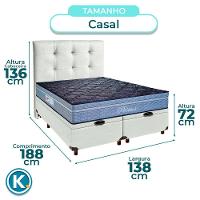 Kit Cama Box Bau + Cabeceira + Colchão Casal Molas Ensacadas - Petrus - Paropas - 3