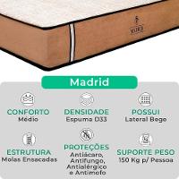 Cama Box Solteiro E Colchão Madrid Molas V-store 88x188x28 Cinza - 2