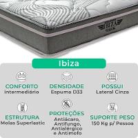 Cama Box Solteiro E Colchão Ibiza Molas V-store 78x188x22 Preto - 2