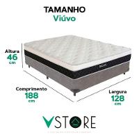 Cama Box Viúvo Cinza Colchão Dallas Molas Vstore 128x188x20 - 3