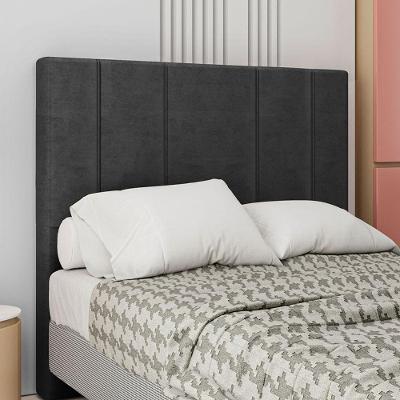 Cabeceira Estofada Casal 140 Cm Rubi Veludo Preto