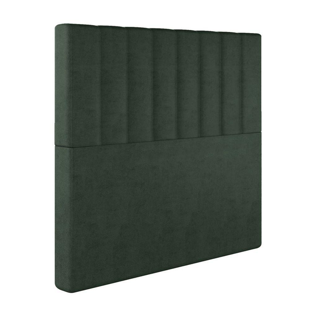 Cabeceira Estofada Casal 140 Cm Esmeralda Veludo Verde - 2