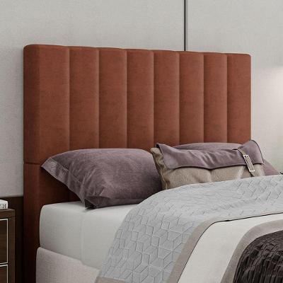 Cabeceira Estofada Casal 140 Cm Esmeralda Veludo Terracota