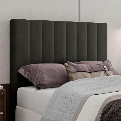 Cabeceira Estofada Casal 140 Cm Esmeralda Veludo Marrom