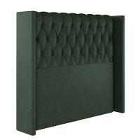 Cabeceira Estofada Casal 140 Cm Pérola Veludo Verde - 2