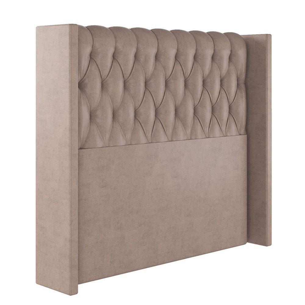 Cabeceira Estofada Casal 140 Cm Pérola Veludo Rose - 2