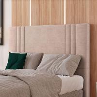 Cabeceira Estofada Casal 140 Cm Diamante Veludo Rose - 1