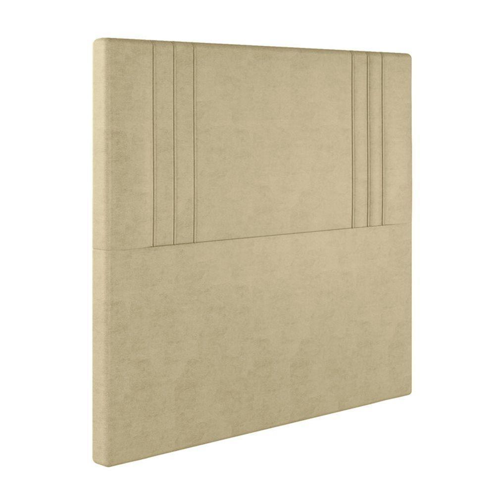 Cabeceira Estofada Casal 140 Cm Diamante Veludo Bege - 2