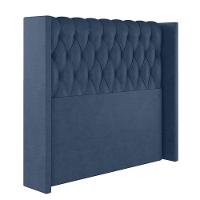 Cabeceira Estofada Casal 140 Cm Pérola Veludo Azul Marinho - 2