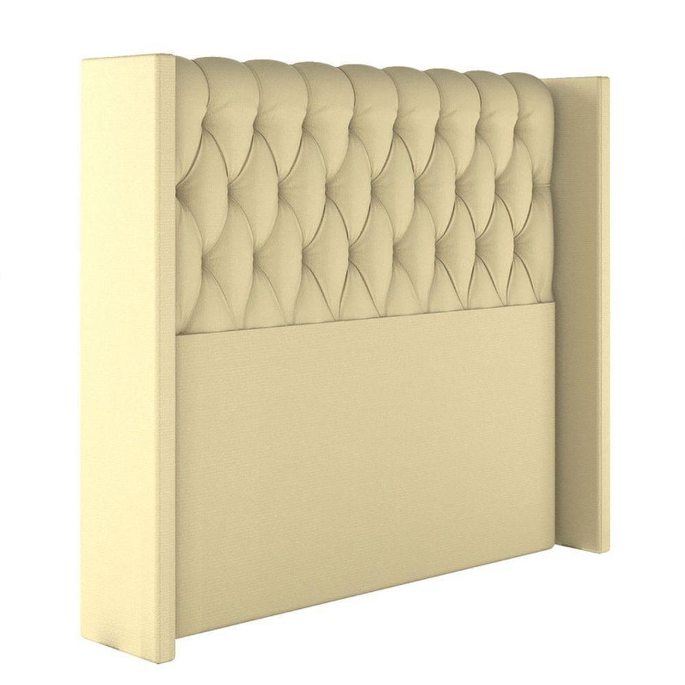 Cabeceira Estofada Casal 140 Cm Pérola Linho Creme - 2