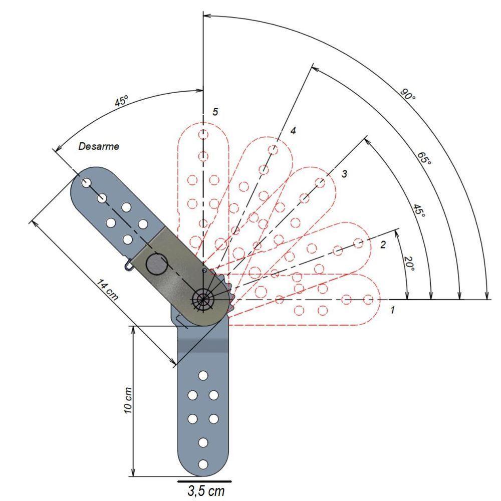 6 Pares Catraca 90° 5 Regulagens Slim - Para Sofá Reclinável - 5