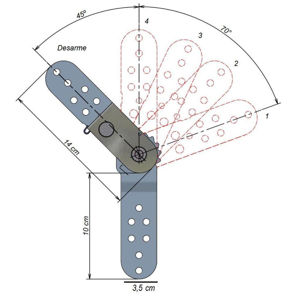 6 Pares Catraca 70° 4 Regulagens Slim - Para Sofá Reclinável - 5