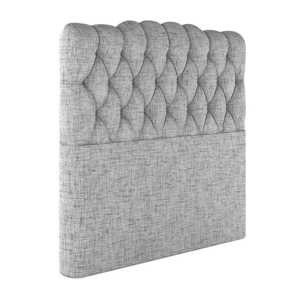 Cabeceira Estofada Casal 140 Cm Prisma Linho Cinza - 2