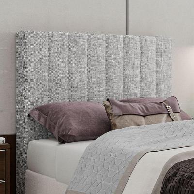 Cabeceira Estofada Casal 140 Cm Esmeralda Linho Cinza