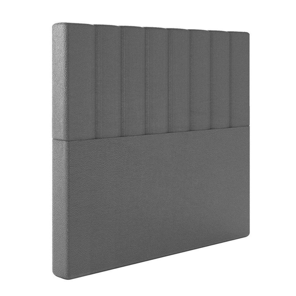Cabeceira Estofada Casal 140 Cm Esmeralda Corino Preto - 2