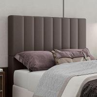 Cabeceira Estofada Casal 140 Cm Esmeralda Corino Marrom - 1