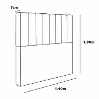 Cabeceira Estofada Casal 140 Cm Esmeralda Corino Branco - 3