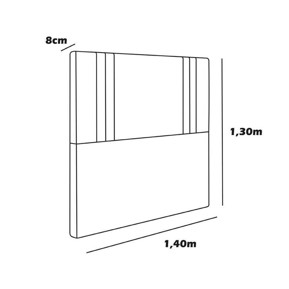 Cabeceira Estofada Casal 140 Cm Diamante Corino Preto - 3