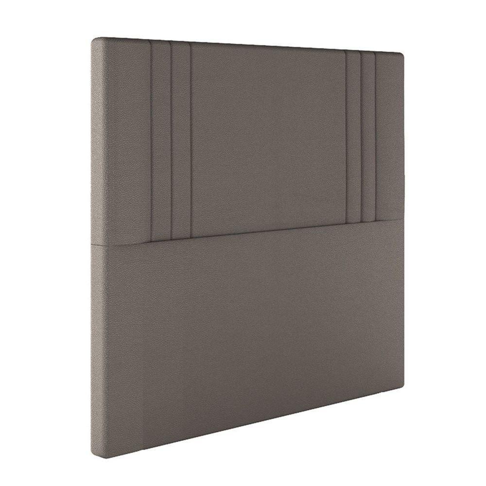 Cabeceira Estofada Casal 140 Cm Diamante Corino Marrom - 2