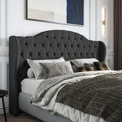 Cabeceira Estofada Casal 140 Cm Cristal Veludo Preto