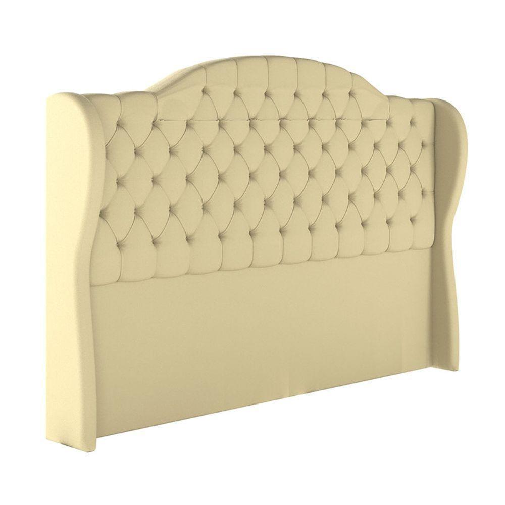 Cabeceira Estofada Casal 140 Cm Cristal Linho Creme - 2