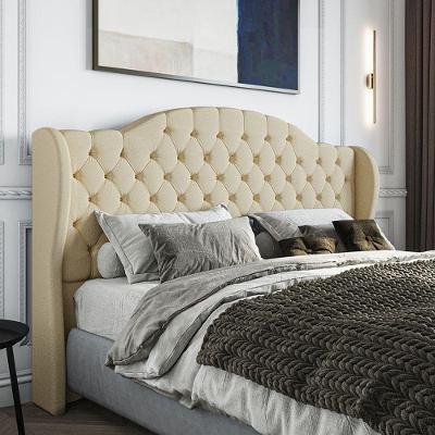 Cabeceira Estofada Casal 140 Cm Cristal Linho Creme