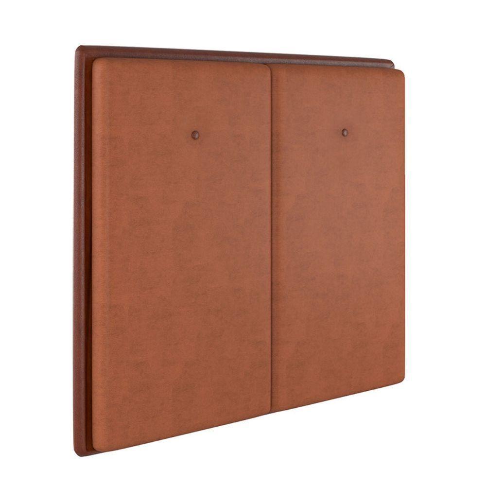 Cabeceira Estofada Casal 140 Cm Coral Veludo Terracota - 1