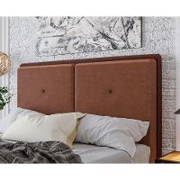 Cabeceira Estofada Casal 140 Cm Coral Veludo Terracota - 2