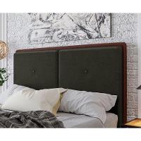 Cabeceira Estofada Casal 140 Cm Coral Veludo Marrom - 2