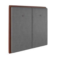 Cabeceira Estofada Casal 140 Cm Coral Veludo Cinza - 1