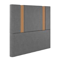 Cabeceira Estofada Casal 140 Cm Ametista Veludo Cinza - 2