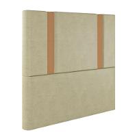 Cabeceira Estofada Casal 140 Cm Ametista Veludo Bege - 2
