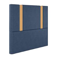 Cabeceira Estofada Casal 140 Cm Ametista Veludo Azul Marinho - 2