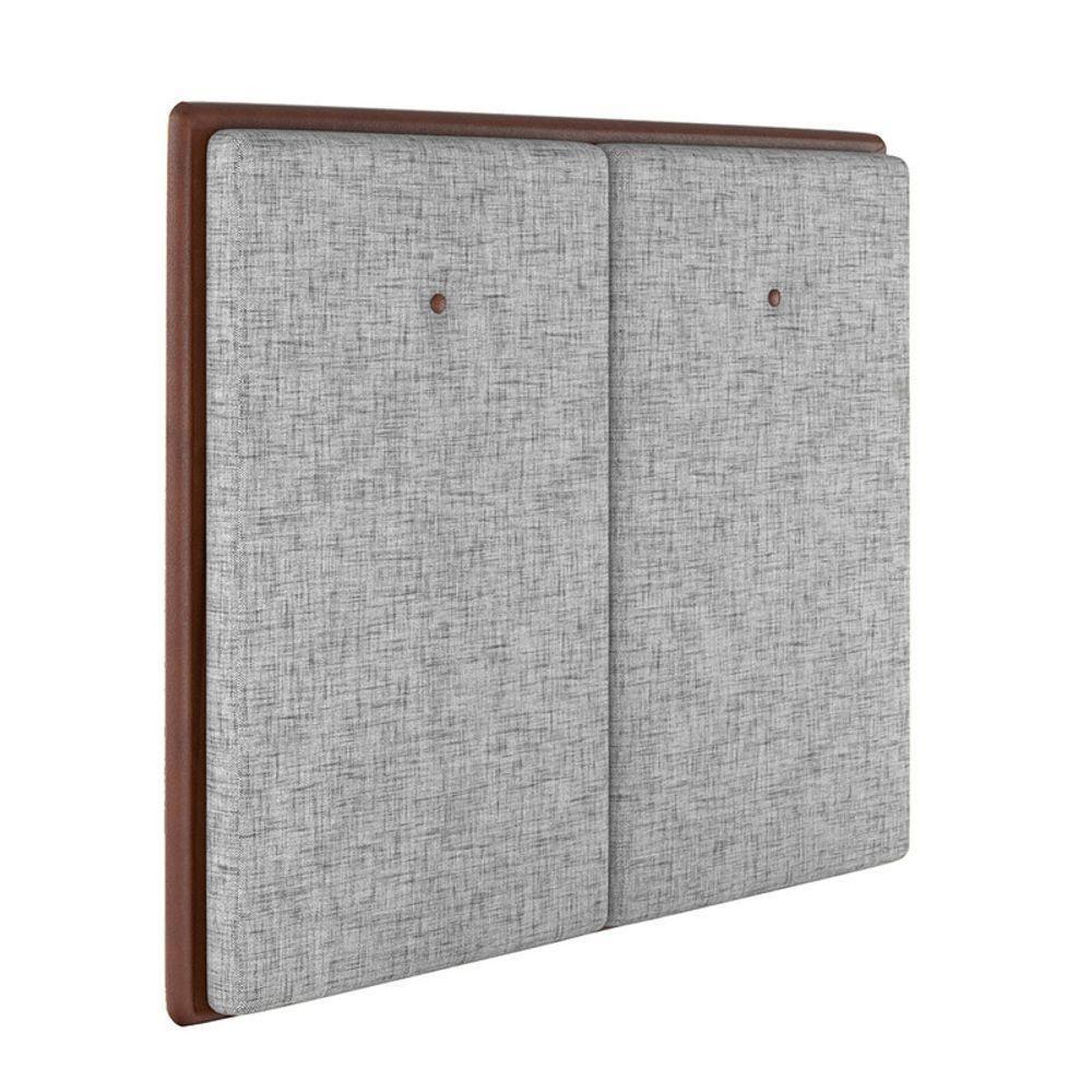 Cabeceira Estofada Casal 140 Cm Coral Linho Cinza - 1