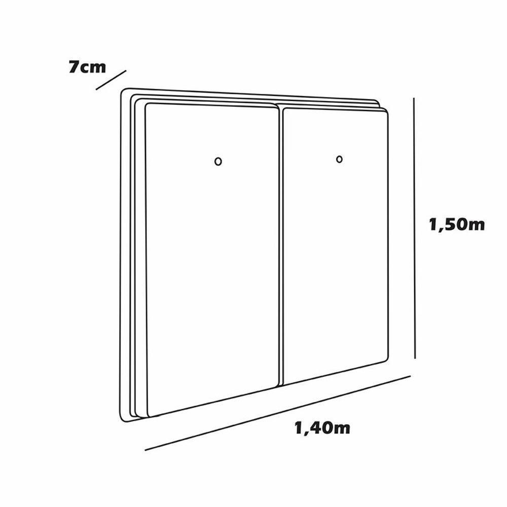 Cabeceira Estofada Casal 140 Cm Coral Corino Preto - 3