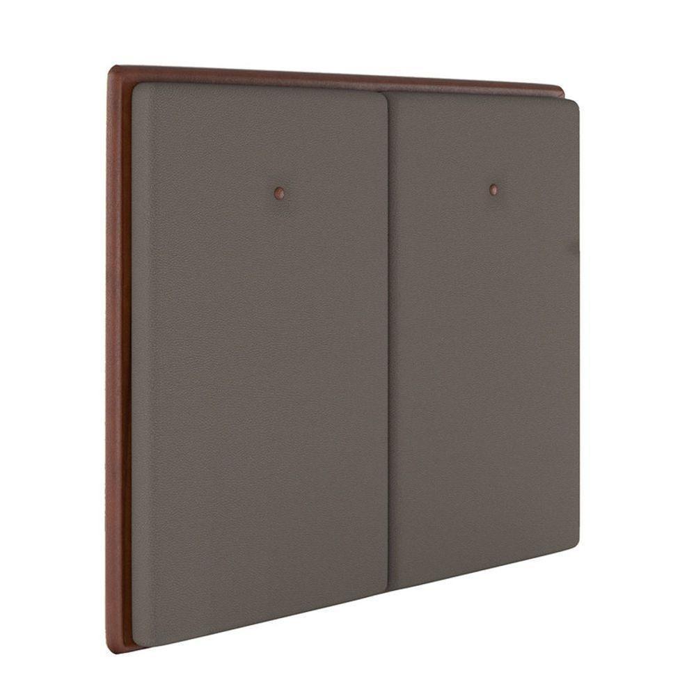 Cabeceira Estofada Casal 140 Cm Coral Corino Marrom - 1