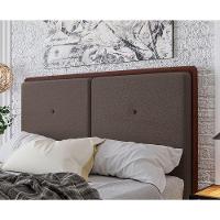 Cabeceira Estofada Casal 140 Cm Coral Corino Marrom - 2