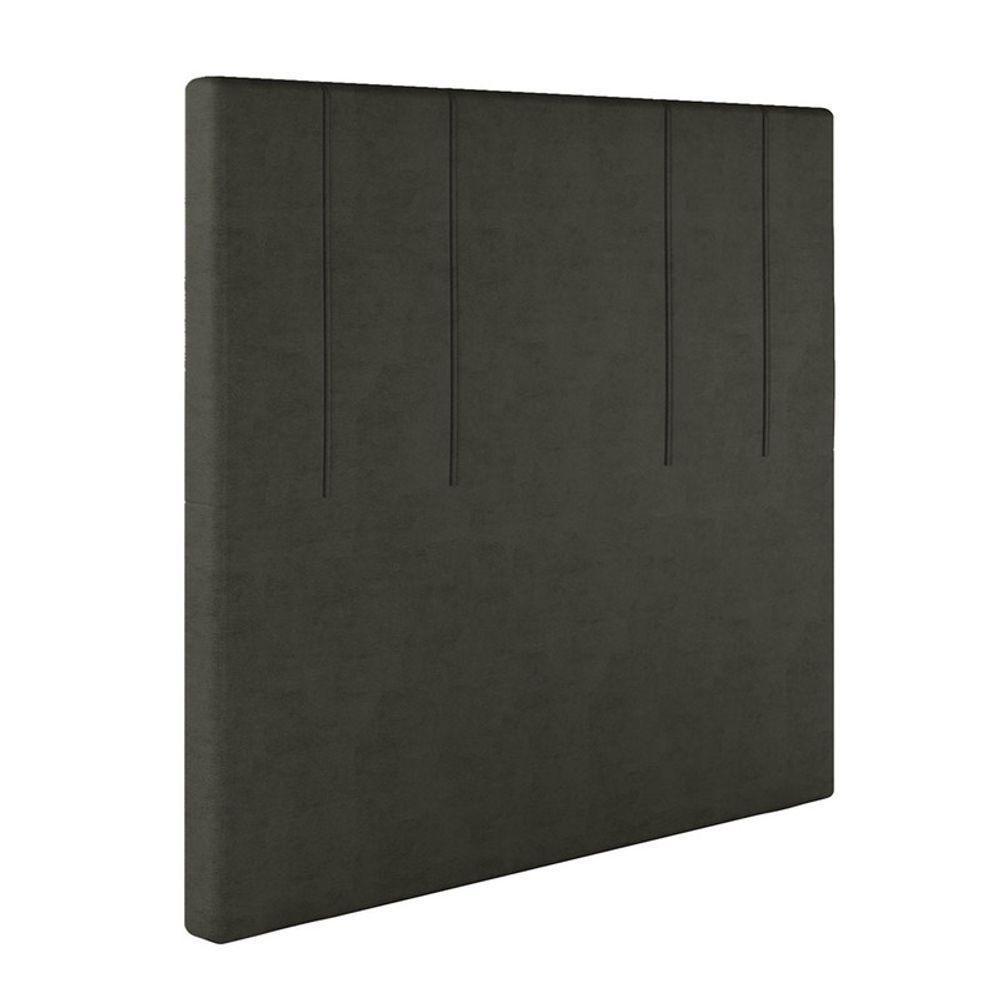 Cabeceira Estofada Solteiro 90 Cm Rubi Veludo Marrom - 2