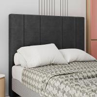 Cabeceira Estofada Solteiro 90 Cm Rubi Veludo Preto - 1