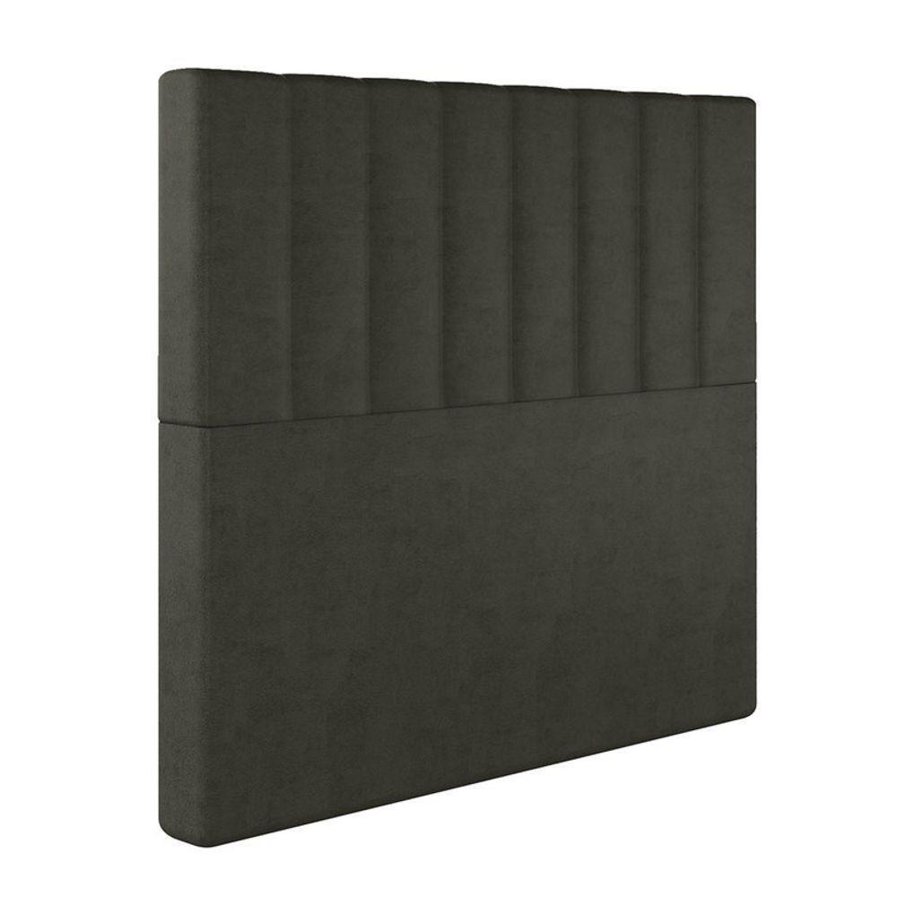 Cabeceira Estofada Solteiro 90 Cm Esmeralda Veludo Marrom - 2