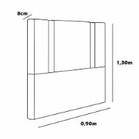 Cabeceira Estofada Solteiro 90 Cm Ametista Corino Branco - 3