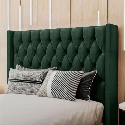 Cabeceira Estofada King 195 Cm Pérola Veludo Verde