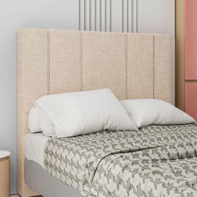 Cabeceira Estofada Solteiro 90 Cm Rubi Linho Bege