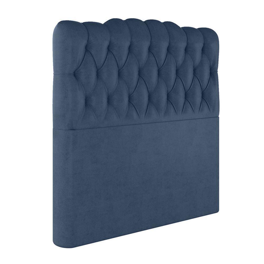 Cabeceira Estofada King 195 Cm Prisma Veludo Azul Marinho - 2