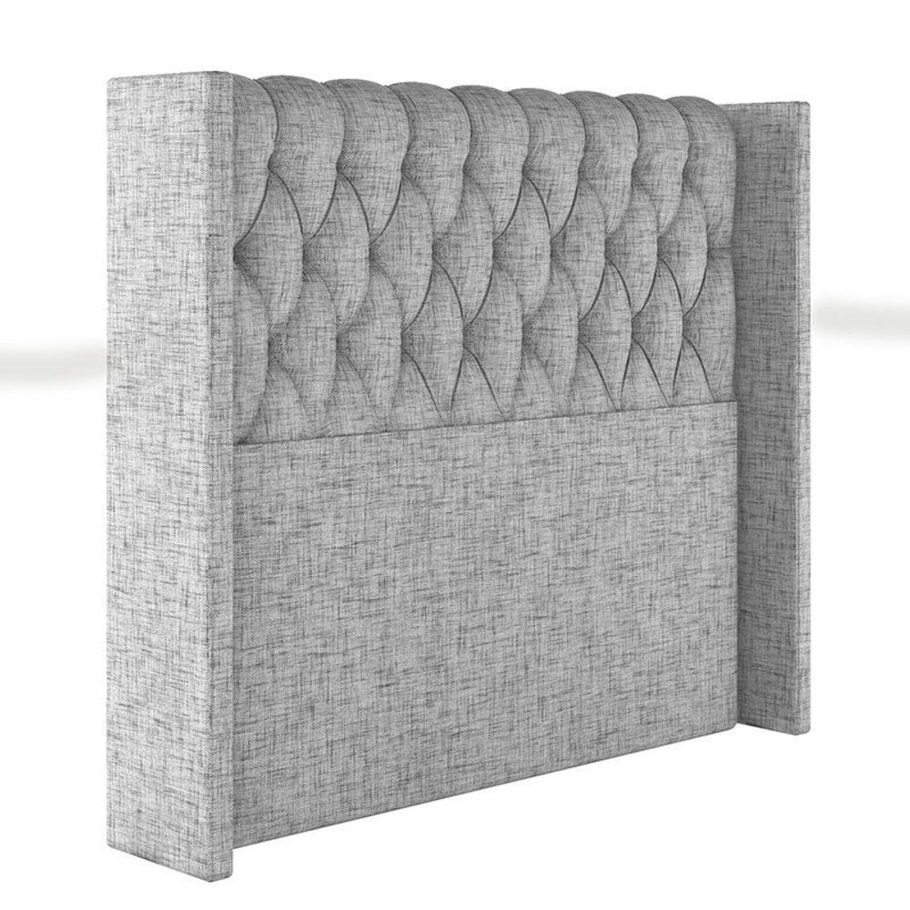 Cabeceira Estofada King 195 Cm Pérola Linho Cinza - 2