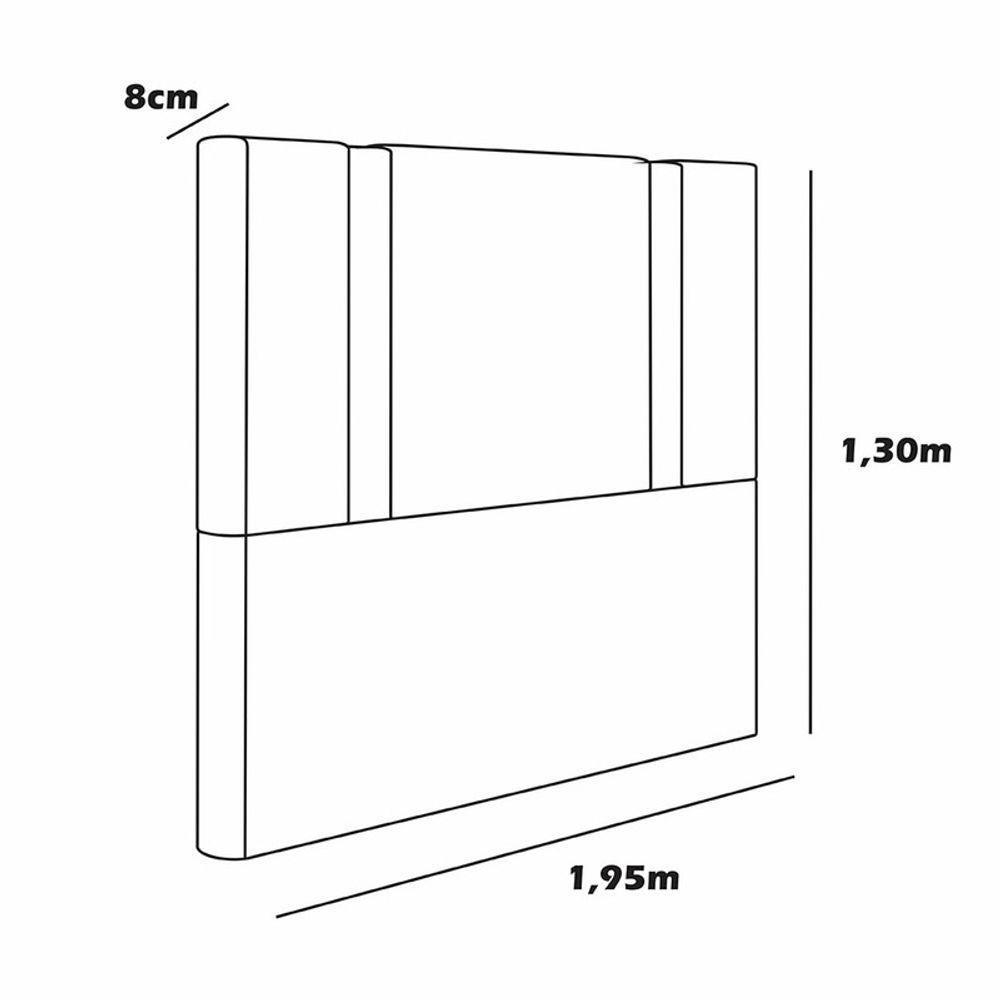 Cabeceira Estofada King 195 Cm Ametista Corino Bege - 3